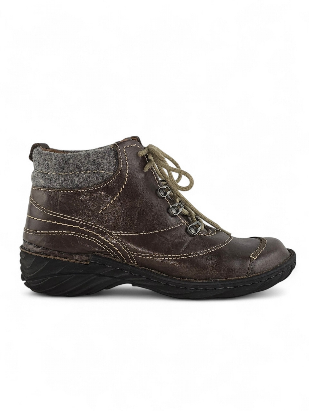 Josef Seibel Women's Leather Lace Up Ankle Boots Brown 37